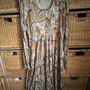Anthropologie Ric-rac brand paisley fit and flare jersey dress